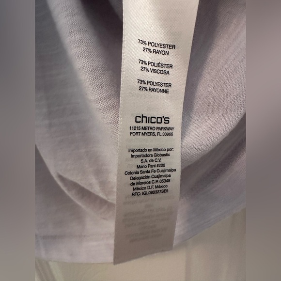 New Women’s Light Gray/Lavender Chico’s Top, size 3 - Picture 8 of 9